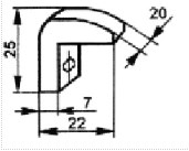 Схема неподвижного электроконтакта 25х22х20