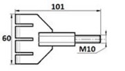 Схема неподвижного электроконтакта 60х101