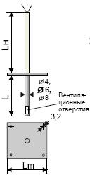 Рис.1. Габаритные и присоединительные размеры термопреобразователя ТСМ-301
