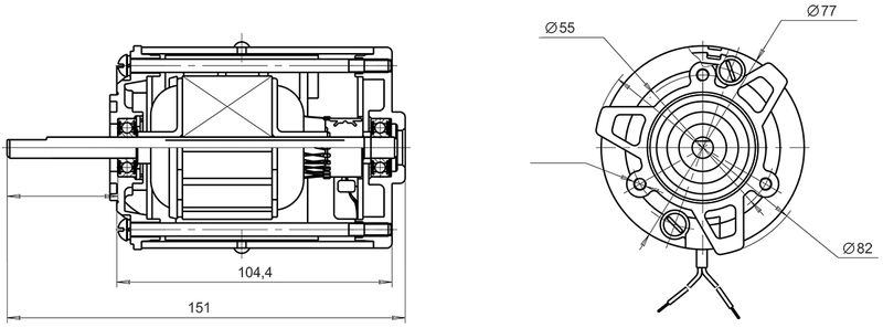 Схема габаритов двигателя ДПС 30-220